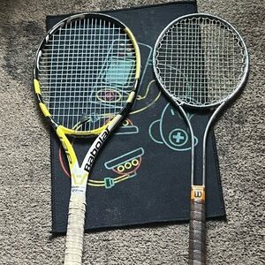 babolat tennis racquet & old Wilson tennis racquet